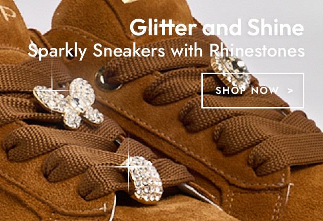 Top fashionable rhinestone sneakers and booties in the Leonessa online shop