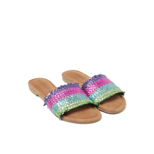 Woven Mules Blue