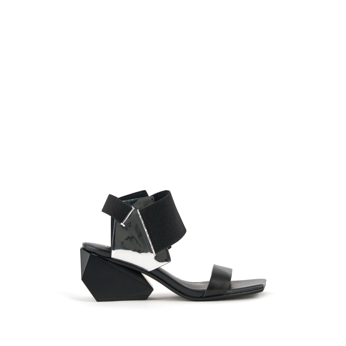 Ricky Sandal Mid Black + Silver